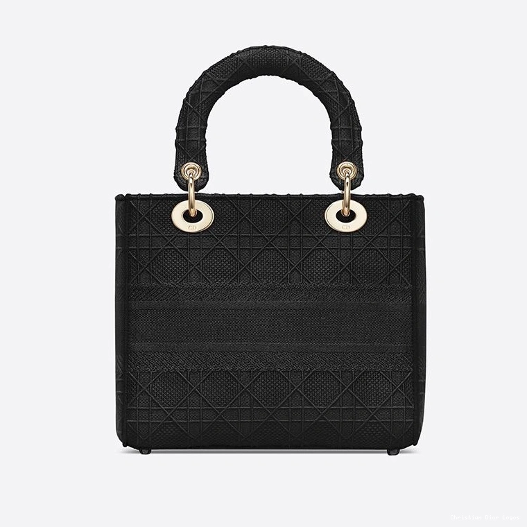 Cheap Motif Medium Bag Cannage D-lite Black Canvas Lady 0718 Luxury